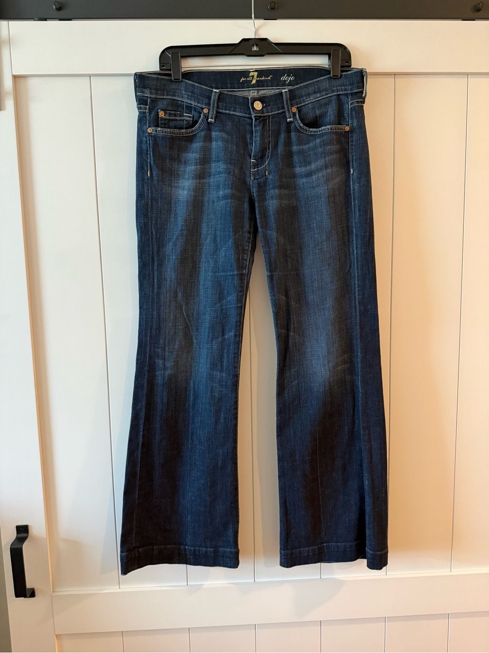7 For All Mankind Dark Blue Flare Jeans